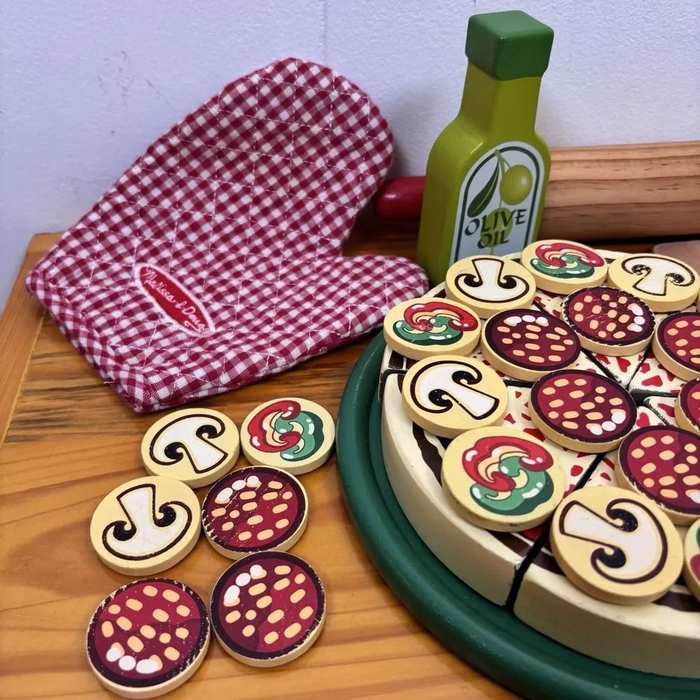 Melissa and Doug Pizza Party Set Wooden Toddler‎ Play Kitchen Restaurant Toy